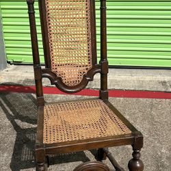 Antique Victorian  Carolean Caned Highback Hall Chair