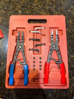 Set of spring pliers. De 10” de largas