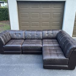 Couch/Sofa Sectional - Modular - Italian Leather - Brown - Delivery Available 🚛