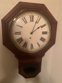 Antique Oak regulator clock