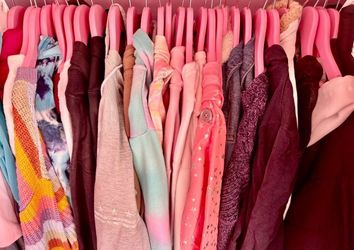FairyHaus Kids Pink Baby Girls Wooden Hangers 12.8 Inch for Closet, Anti-Rust 360° Swivel Hook, Notches & Smooth Finish For Toddler Clothes
