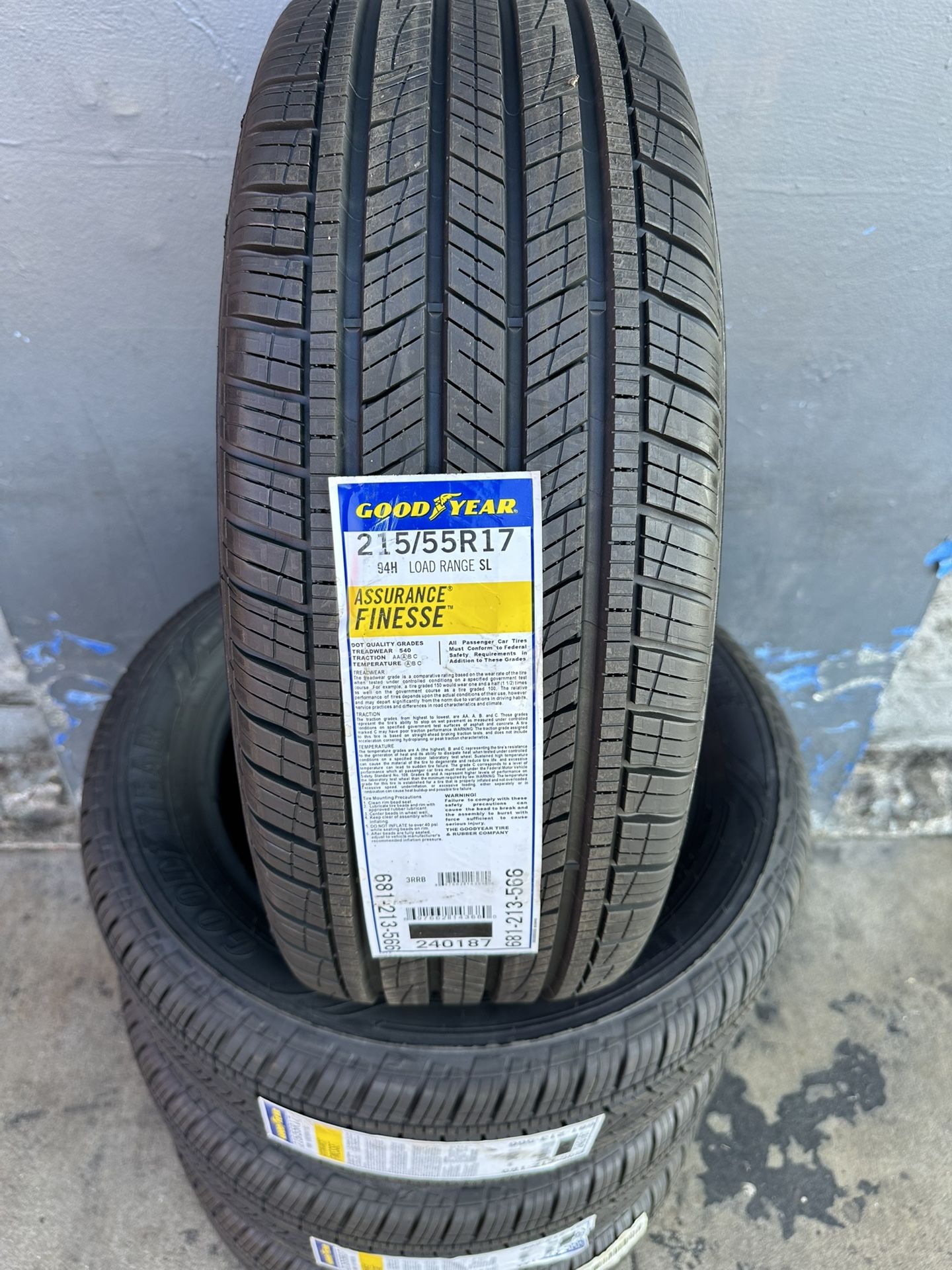 215/55/17 New set Of Goodyear Tires Installed