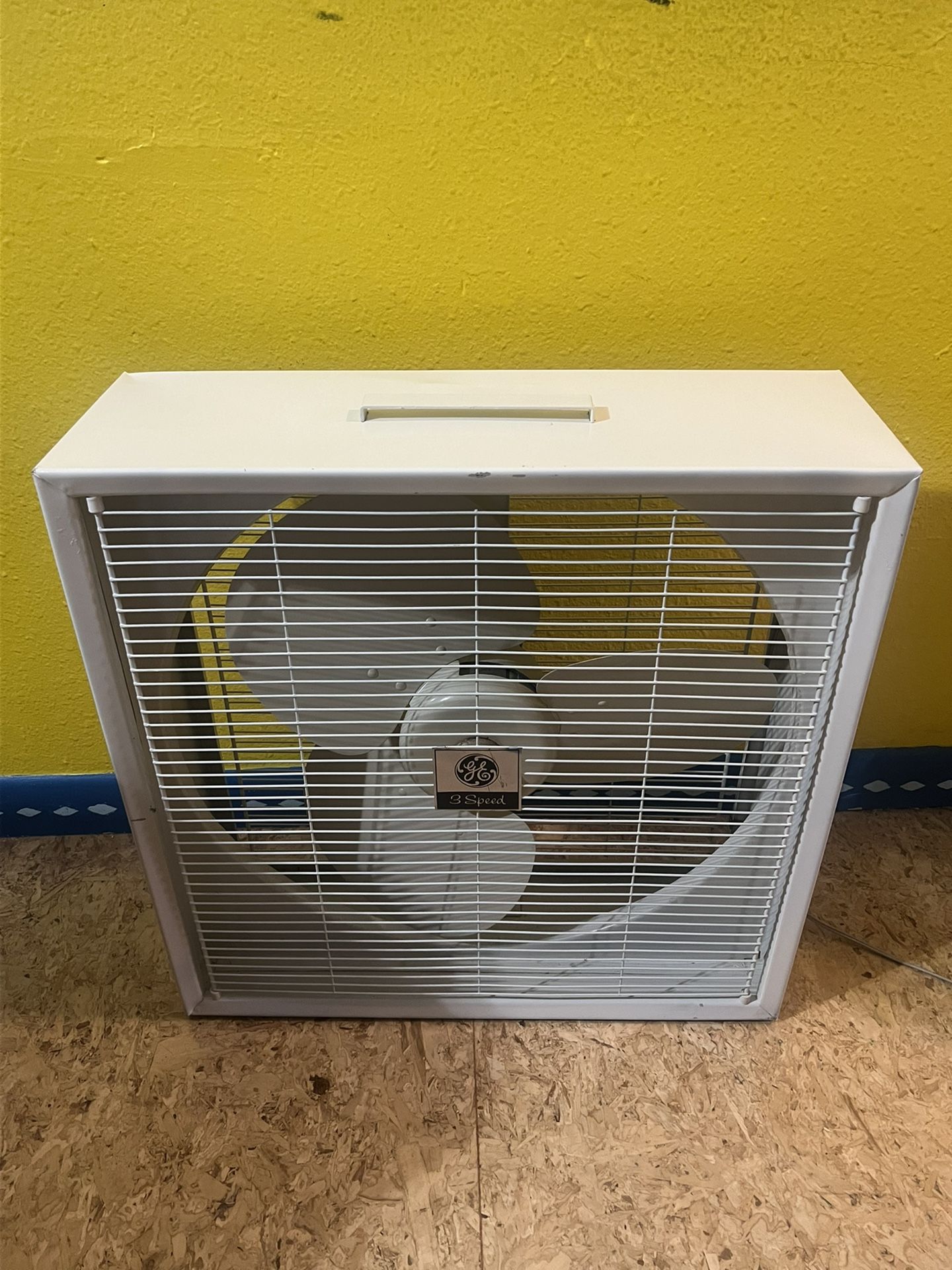 Vintage MCM General Electric Metal Frame Box Fan - Powerful and Cool Looking