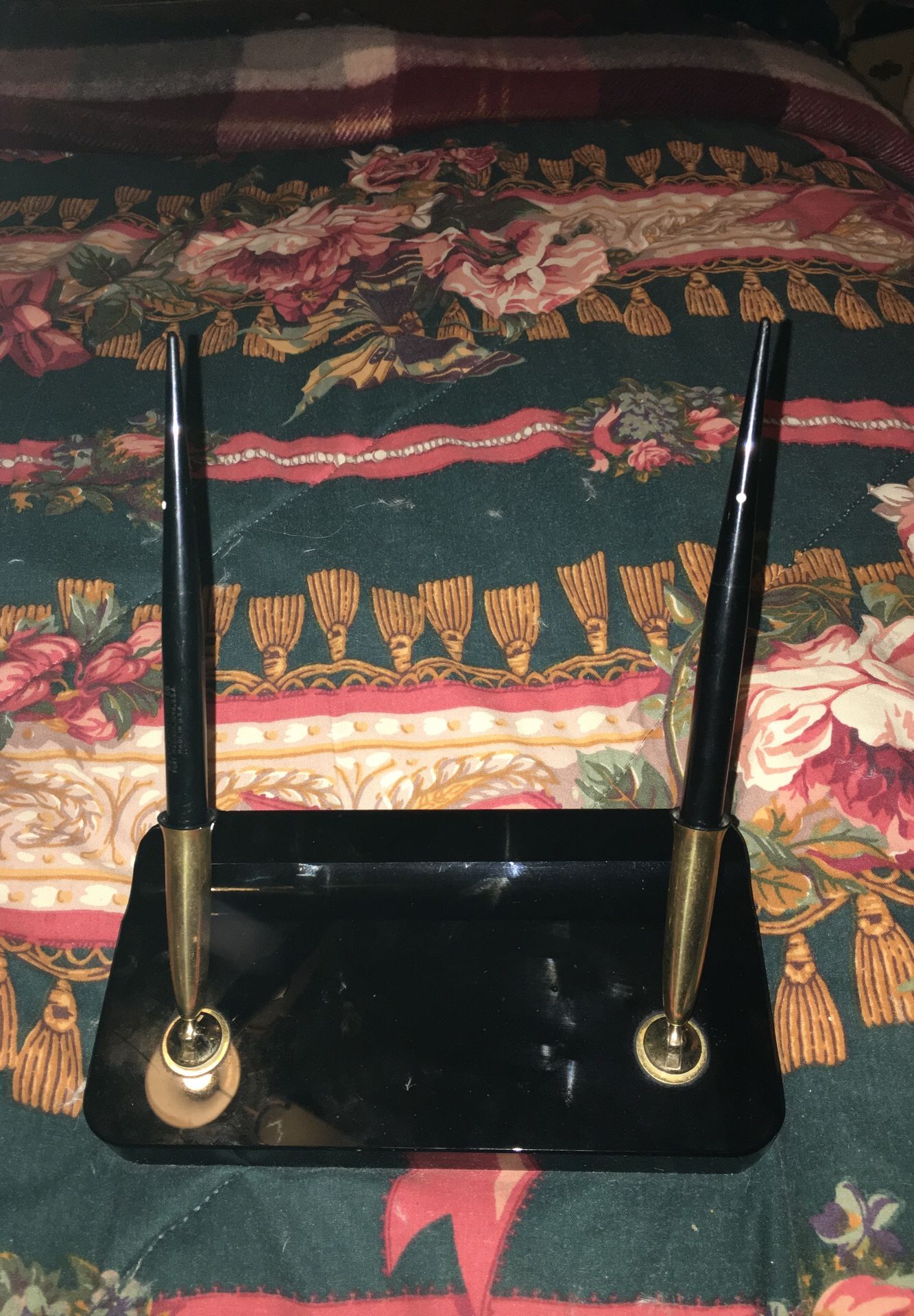 Estate find Schaeffer’s onyx fountain pen desk set