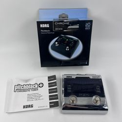 Korg PB02 Pitchblack+ Plus Chromatic Pedal Tuner Limited Edition Chrome Rare 