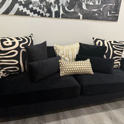 Black Velvet Sofa