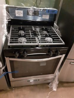 New Whirlpool gas stove stainless steel with warranty