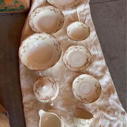 Vintage Eggshell Nautilus Dinner Set