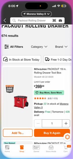 Milwaukee packout