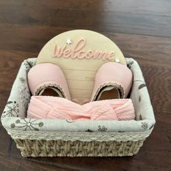 New Infant Girl Baby Shower Gift Basket