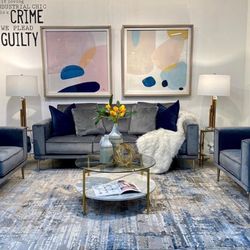 Macleary Steel Living Room Set (SOFA and LOVESEAT