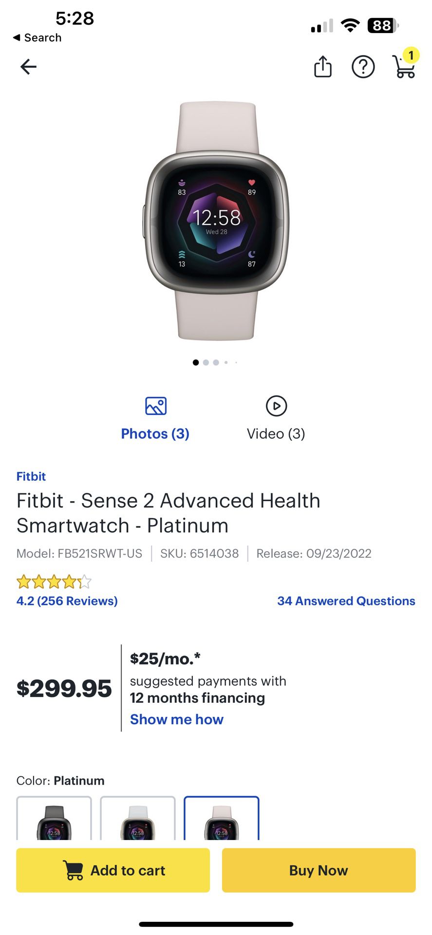 NEW Fitbit Sense 2 - Advanced Health Smartwatch 