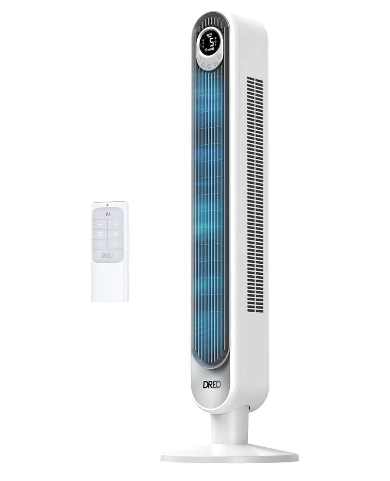 Dreo Tower Fan 42 Inch, Cruiser Pro T1 Quiet Oscillating Bladeless Fan with Remote, 6 Speeds, 4 Modes, LED Display, 12H Timer, White Floor Standing Fa
