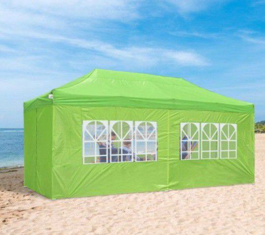 New in Sealed Box 10x20 Heavy Duty Pop up Canopy Tent with 6 sidewalls Easy 🥳Up Commercial Outdoor Canopy Wedding Party Tents 