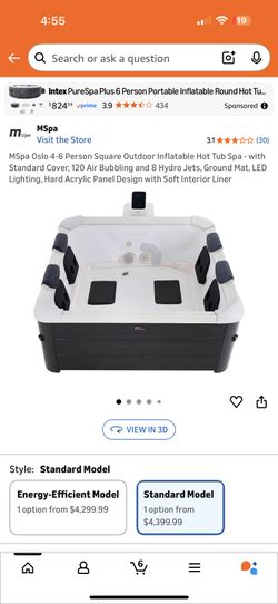 MSpa Frame Series Oslo Inflatable Bubble & Jet Spa | Luxury Wood-Like Finish | 6-Person | F-OS063W