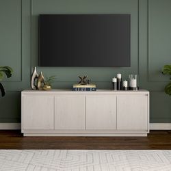 Modern/Contemporary Alder White 68-in W TV stand (Accommodates TVs more than 70-in) $220