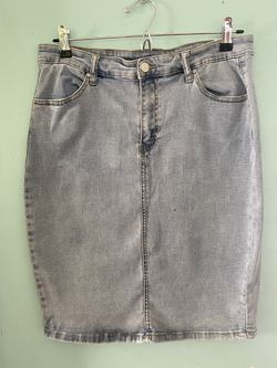 L/XL Jean Skirt, Knee Length, Modest, Falda De Mesclilla