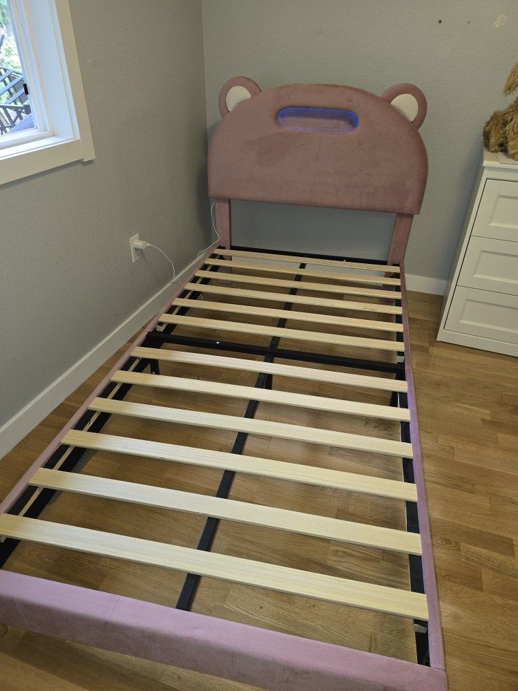 Bear Twin Bed Frame With LED Lights