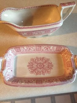 Antique 18th Century WH Grindley & Co. Tunstall Transfer Ware gravy boat