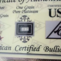 1g Pure Platinum FTC Certified