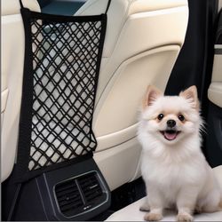 Dog Car Net Barrier For SUVs, Pet Barrier With Metal Hooks & Stretchable Mesh, Car Divider