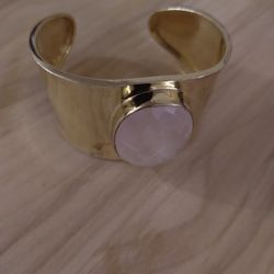 Putetiful Wide 925 Silver Cuff Gold Tone 