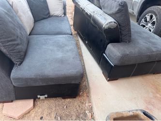 L shaped couch with love seat