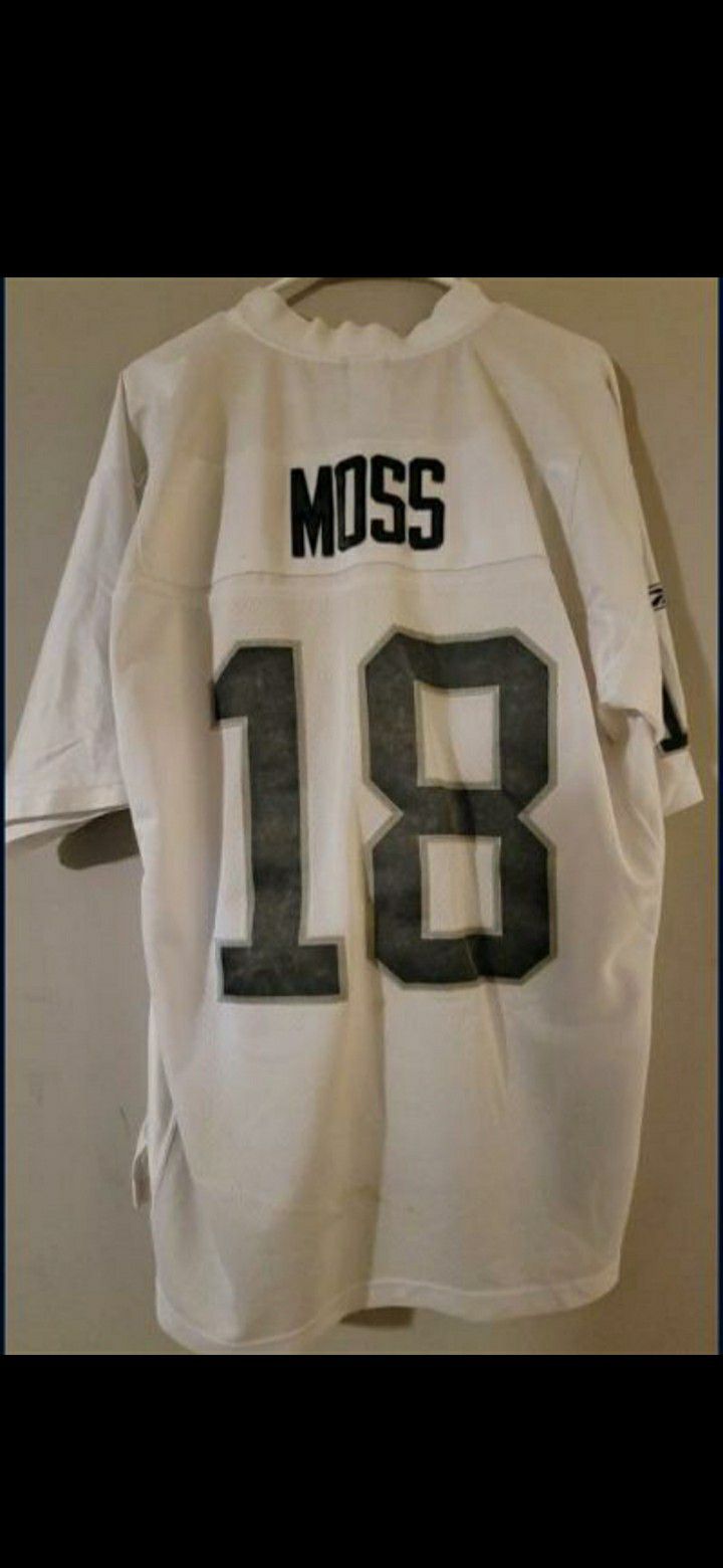 Stitched Randy Moss Oakland Raiders #18 Sewn Large Jersey
