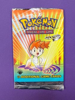 Pokémon TCG 1st Edition Gym Heroes Empty Booster Pack Vintage MISTY