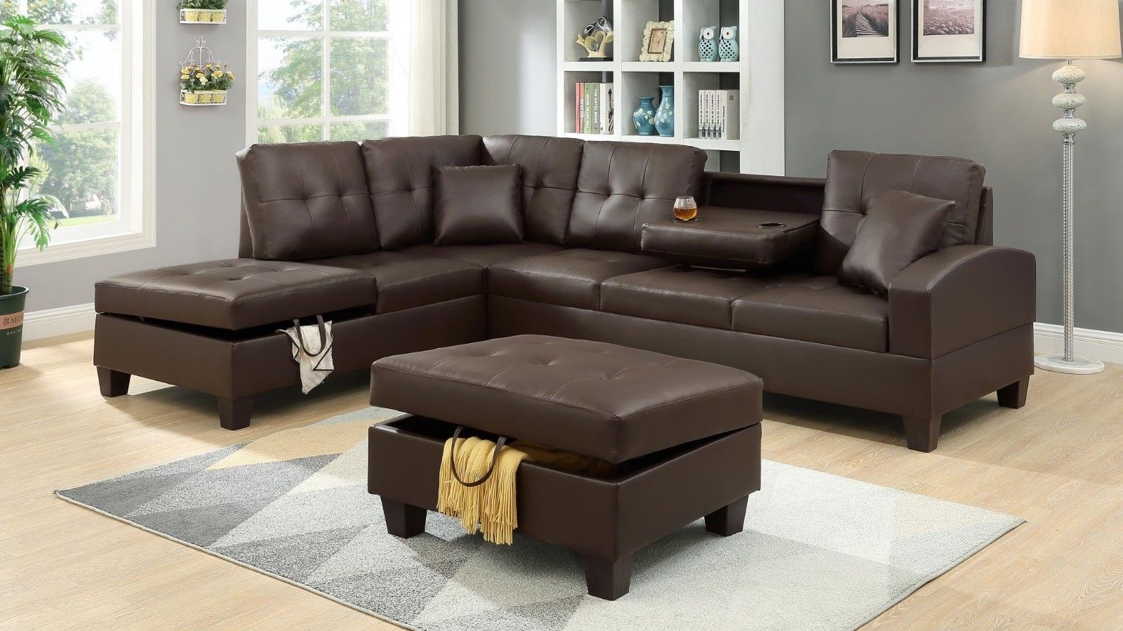 Brand New Seccional 2pc With Ottoman
