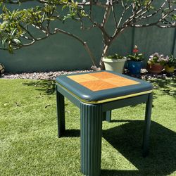 Vintage Modern Accent Table – Green & Wood Side / End Table