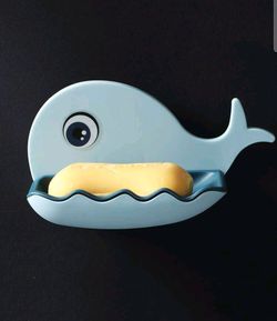 Whale Shaped Soap Dish, Wall Mounted Bathroom Soap Holder Rack