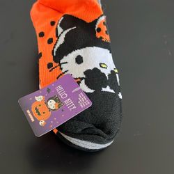 10 PAIRS HELLO KITTY  HALLOWEEN  NO-SHOW  SOCKS - ADULT SIZE 9-11 NEW