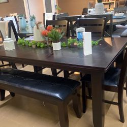 Dining Table 4 Chairs And Bench