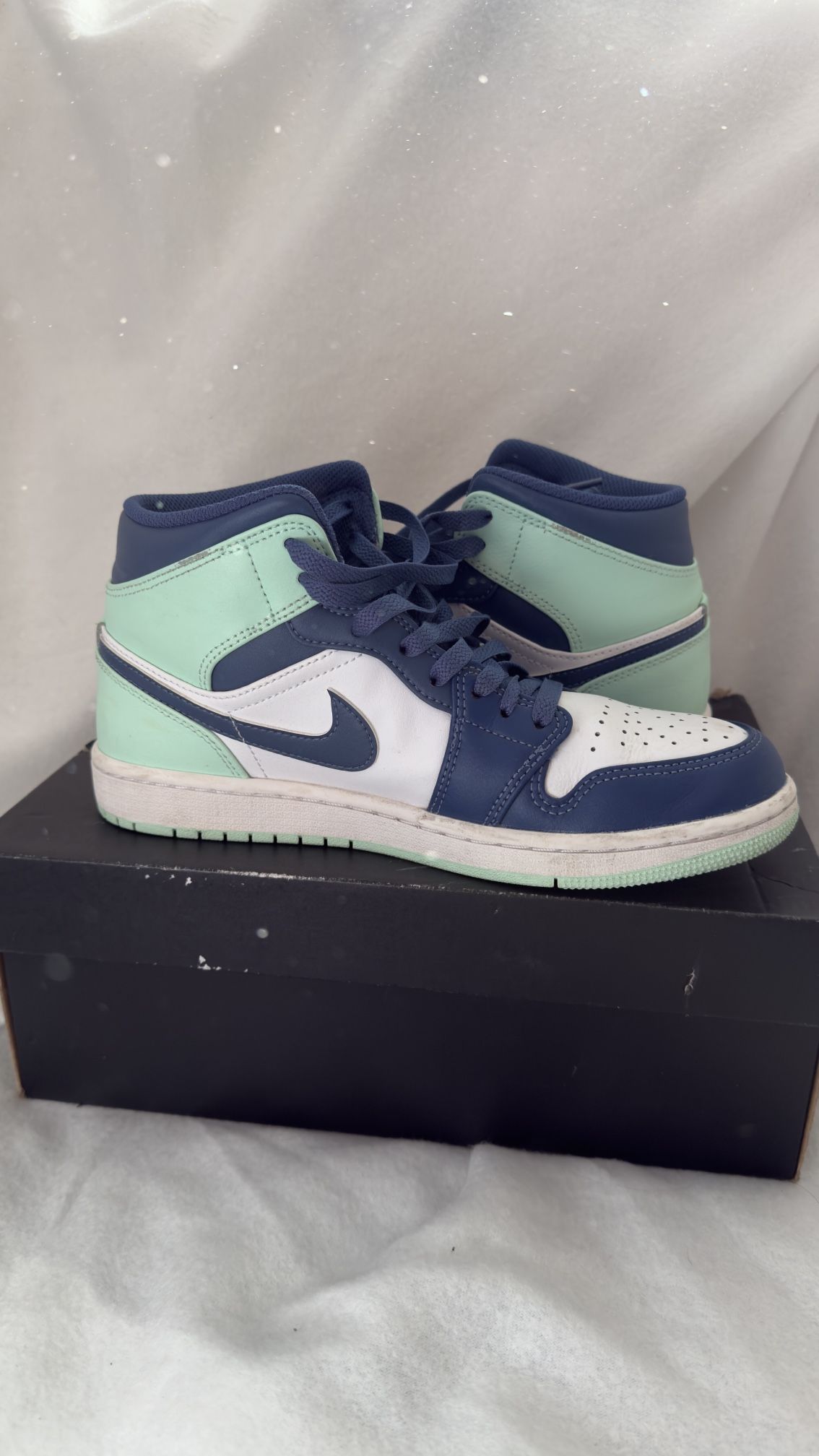 Jordan 1 mid blue trainers #sneakers #basketball