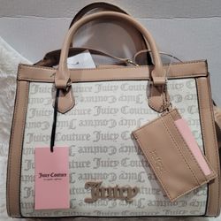 Juicy Couture  Cant Tame Her Tote Pecan White  Brand New With Tags 