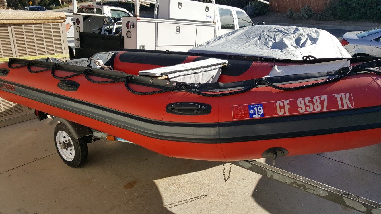 Inflatable Boat and trailer for sale