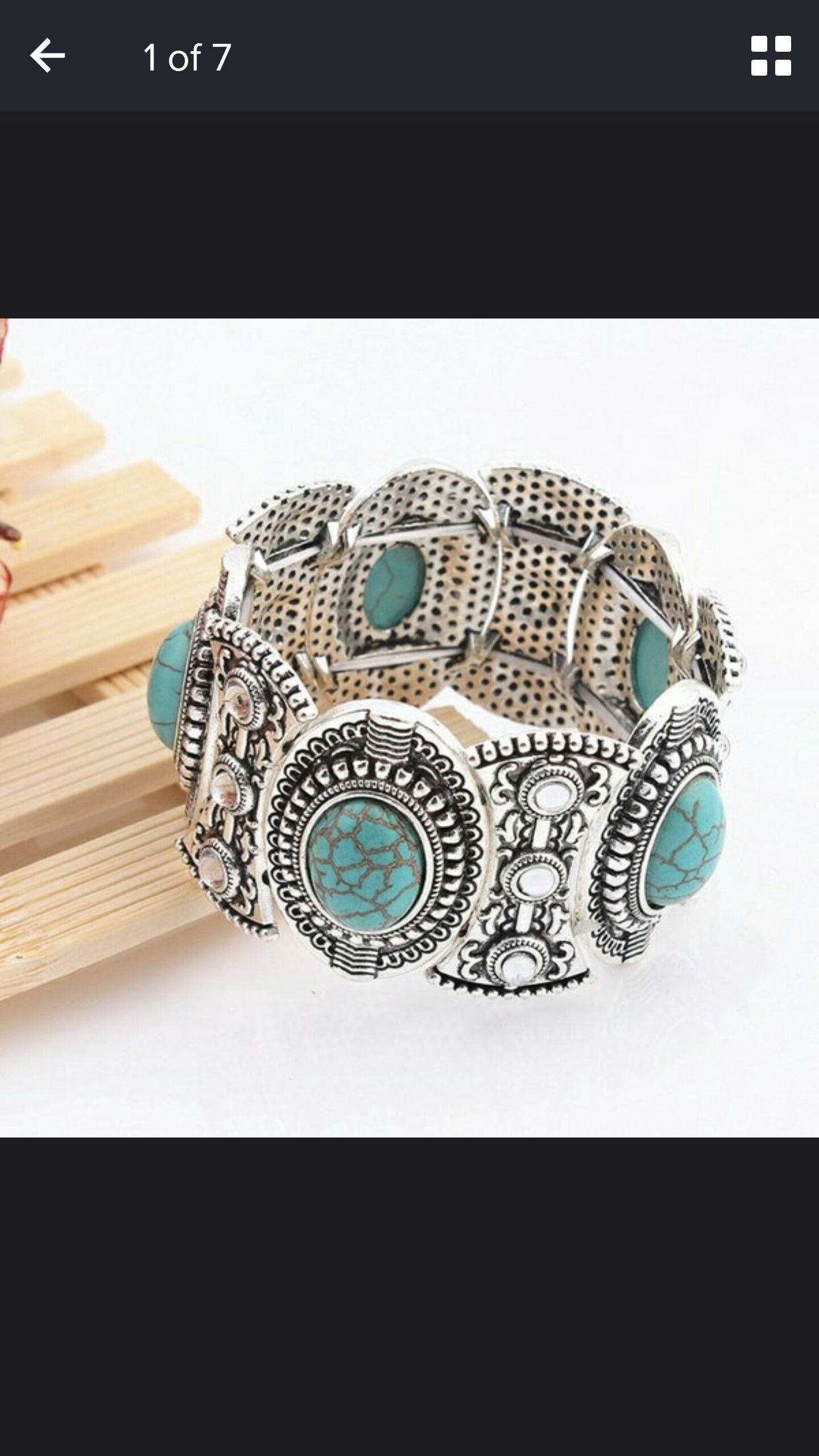 Retro Fashion Turquoise Wide Bangle Bracelet