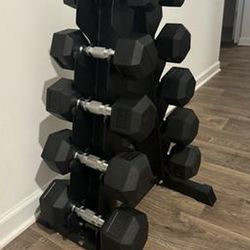 Dumbbell set with rack