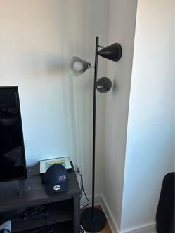 Black 3-Head Adjustable Floor Lamp