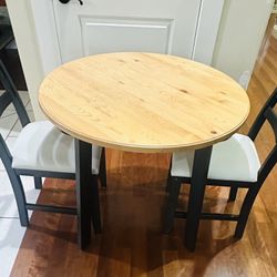 Ikea Round Dining Table and 2 Chairs