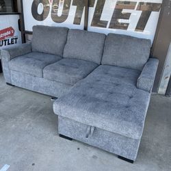 Grey Sectional With Storage Compartment