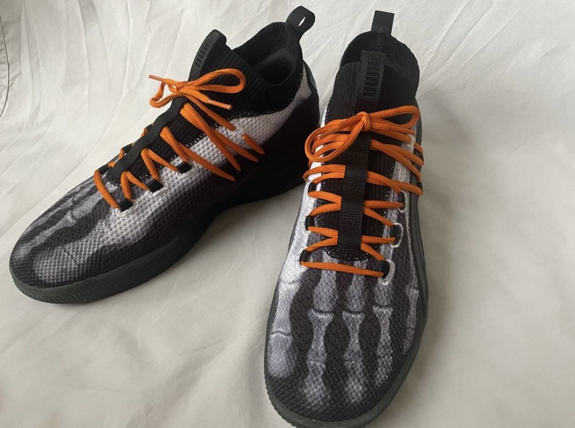 Size 10 Mens PUMA Clyde Court X-Ray Skeleton Shoes Basketball Sneakers