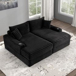 DOUBLE CHAISE SOFA AVAILABLE IN BLACK OR WHITE
