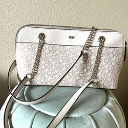 DKNY Cream and Tan Crossbody Bag