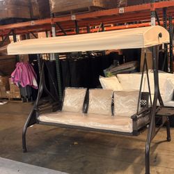 $175.00!!! New Outdoor Patio Porch Swing with Adjustable Canopy Cup Holder Thick Cushion