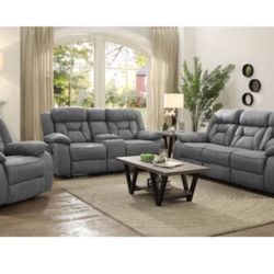 Reclining Sofa Loveseat Couch Set With FREE RUG 