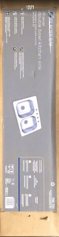 nt 33 in 4Hole Double Bowl Stainless Steel 20 Gauge