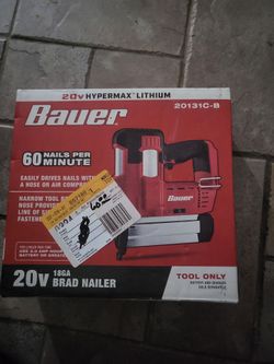 Bauer 20 volt 18 gage Brad Nailer