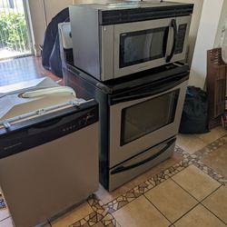 Frigidaire Glass Top Oven, Dishwasher And  Matching Microwave